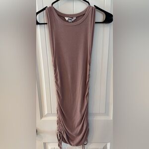 BB Dakota Steve Madden Mauve Ruched Bodycon Dress S Adjustable Side Tie